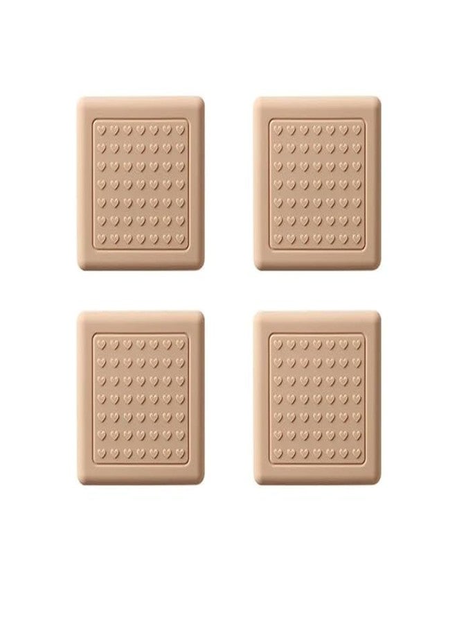 Prostuff.in® Rubber Self Adhesive Square Felt Pads Non-Skid Floor Protector Furniture Sofa Chair Balance Pad Noise Insulation Bumper 4cm, 4pcs (Beige) - Image 1